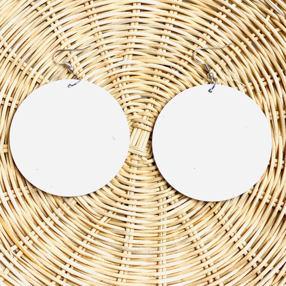 GROUNDED Painted Round Hanging Drop Earrings - Picture 4 of 4